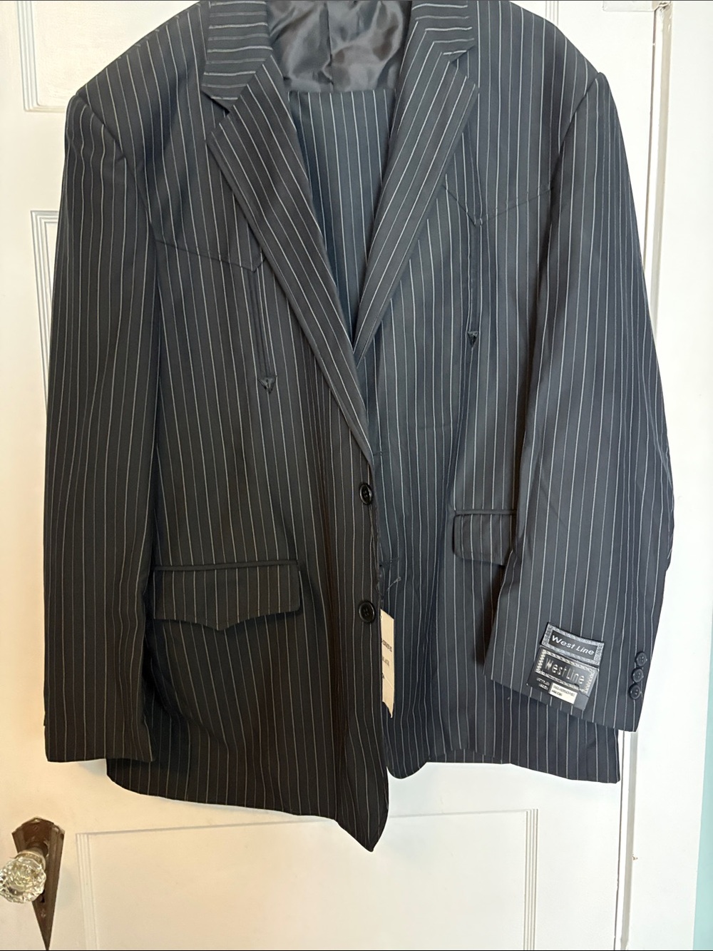 Westline Mexico Men's Black Pinstripe Western Suit 46/36